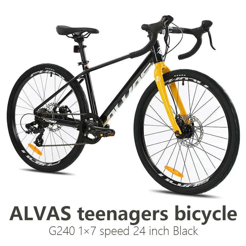 F, YUZE G240 7Speed Aluminum Disc Brake Bike Boy Girl Student Children Bicycle Teen Road bicicleta Ð²ÐµÐ»Ð¾ÑÐ¸Ð¿ÐµÐ´ Handlebar 380mm